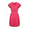 2000's Nina Ricci Deep Pink Silk Pleated dress With Lace Trim