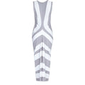 2004 Comme Des Garcons Silver/Grey and White Striped Jersey Dress
