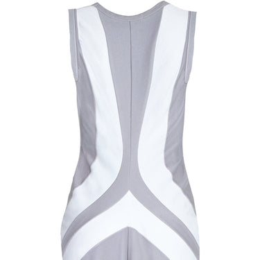 ARCHIVE - 2004 Comme Des Garcons Silver/Grey and White Striped Jersey Dress