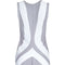 2004 Comme Des Garcons Silver/Grey and White Striped Jersey Dress