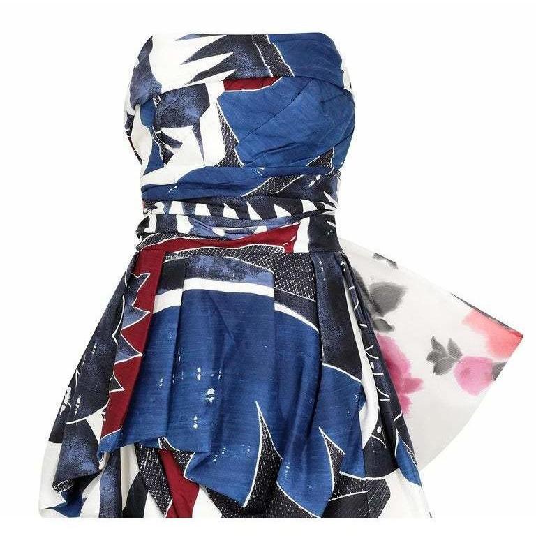 2006 Christian Lacroix Spring Summer Look 25 Abstract Print Bustier Dress