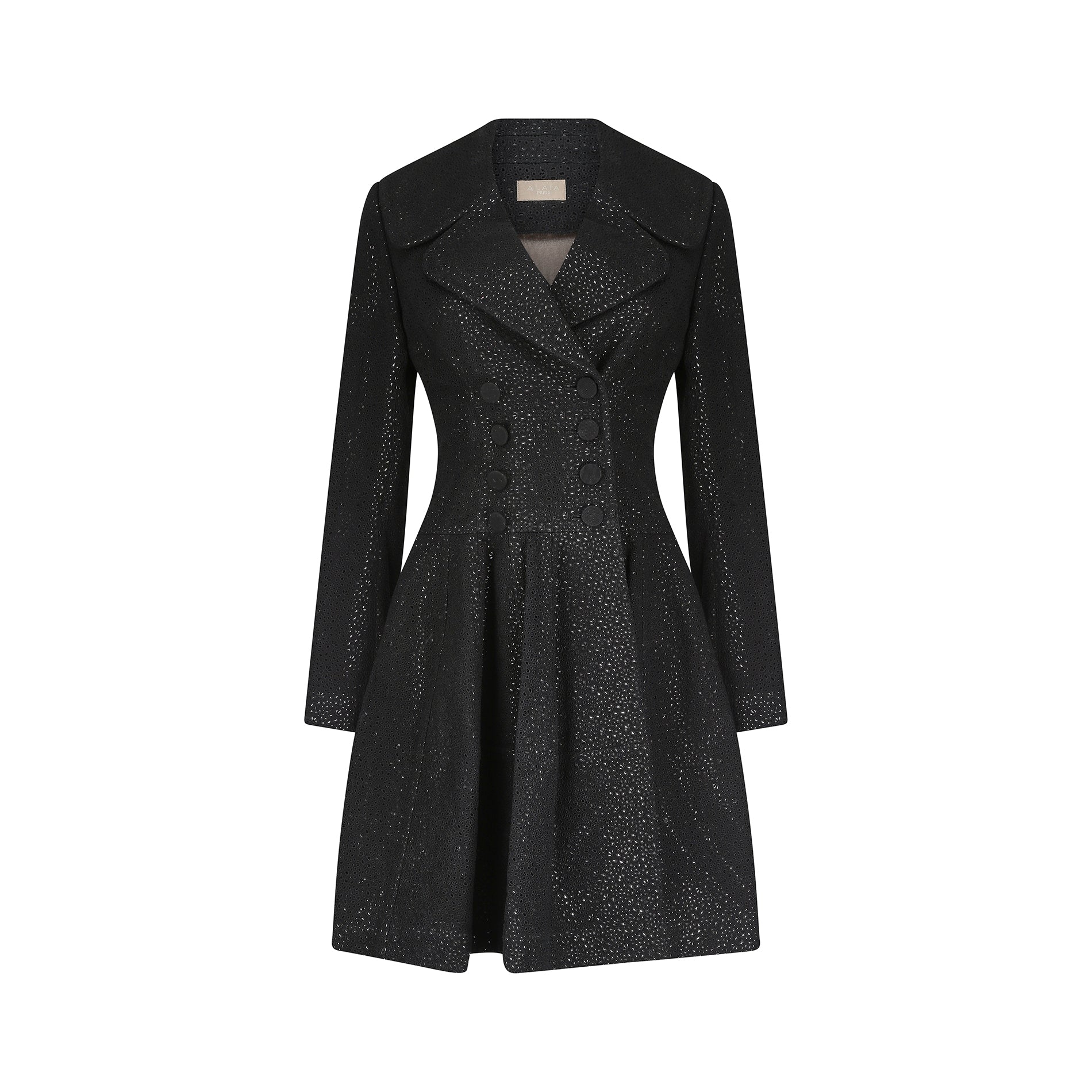ARCHIVE - 2010s Alaia Black and Gold Embroidered Princess Coat