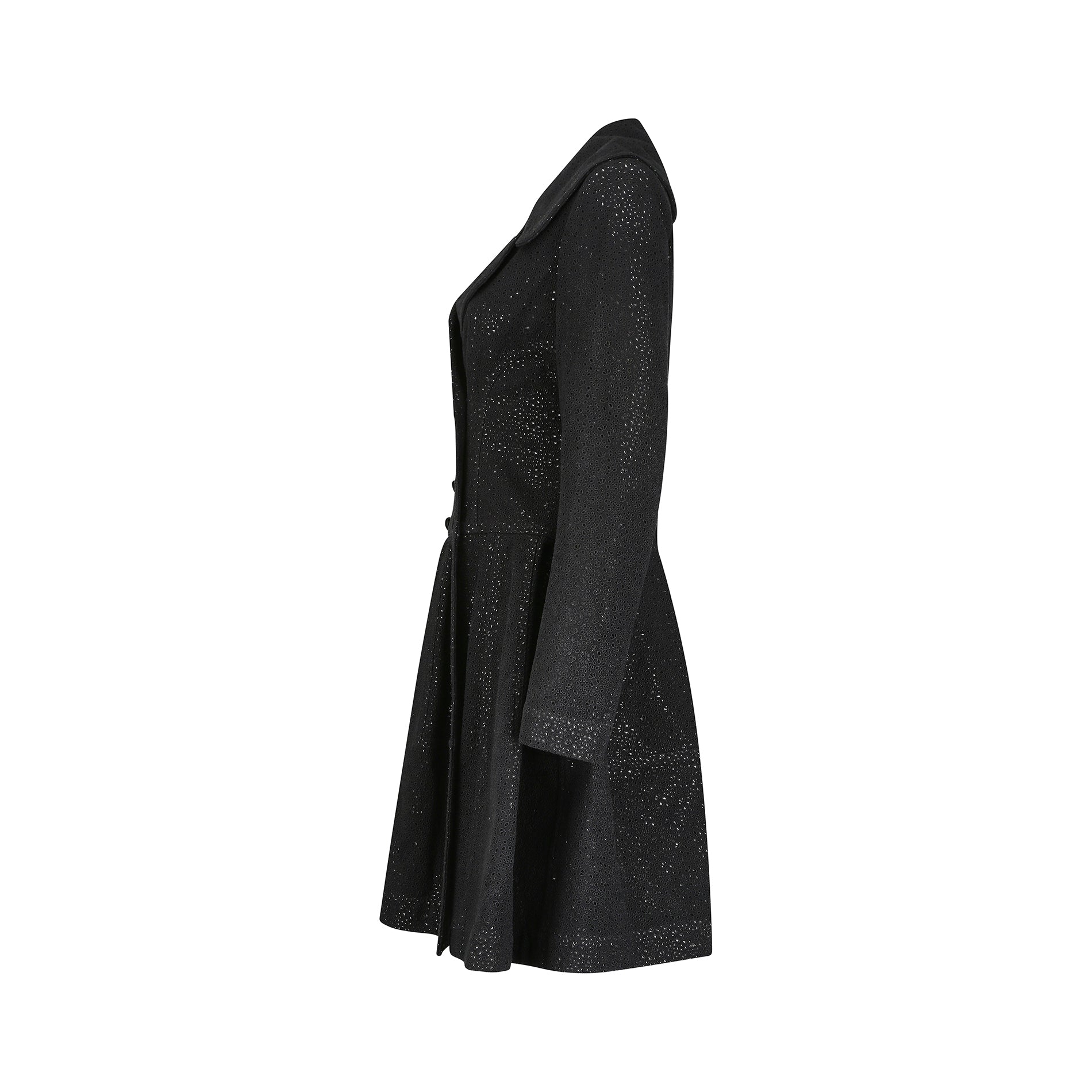 ARCHIVE - 2010s Alaia Black and Gold Embroidered Princess Coat