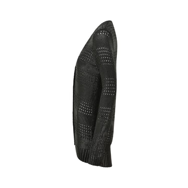 2010 Balenciaga Textured Black Knit Long Cardigan