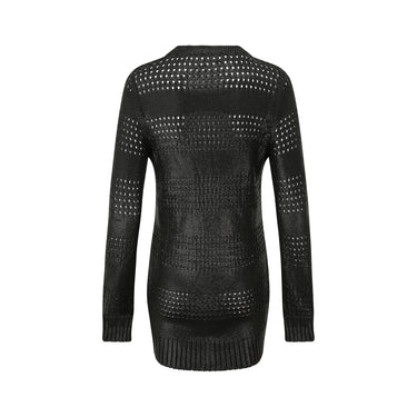 2010 Balenciaga Textured Black Knit Long Cardigan
