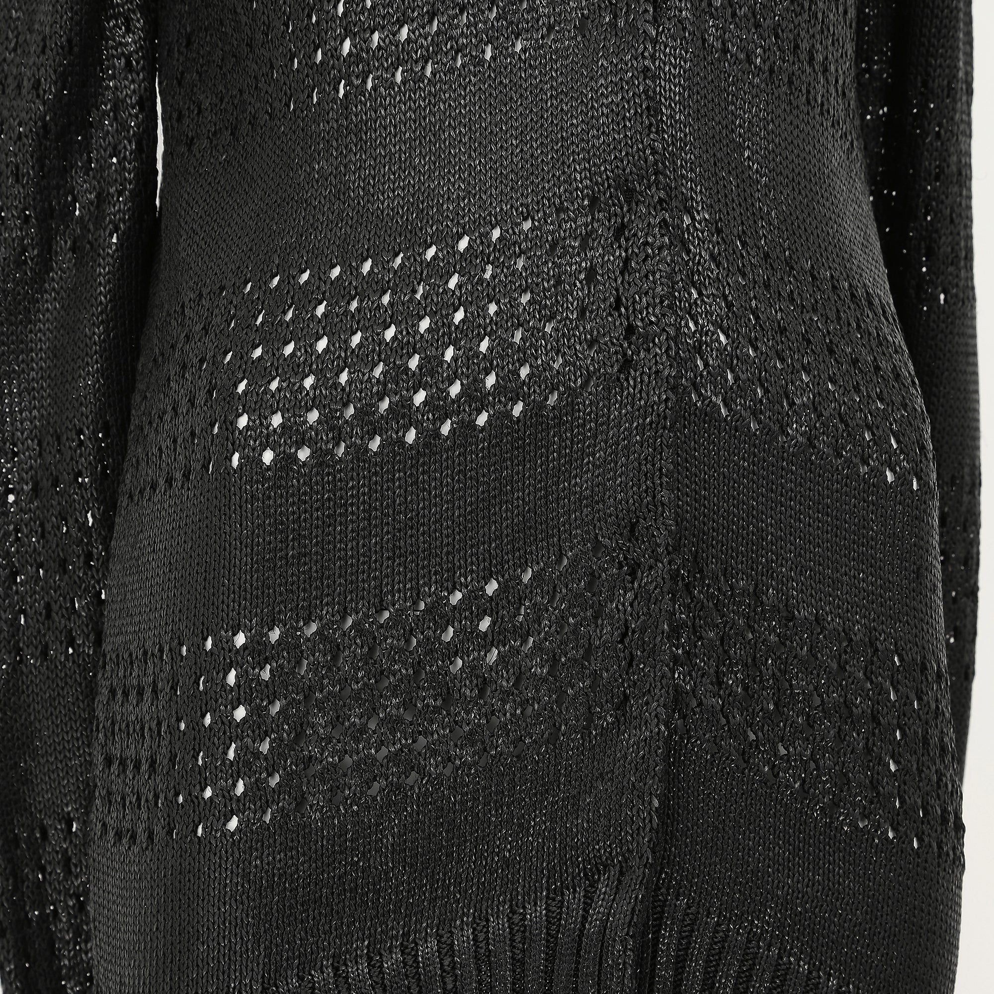 2010 Balenciaga Textured Black Knit Long Cardigan