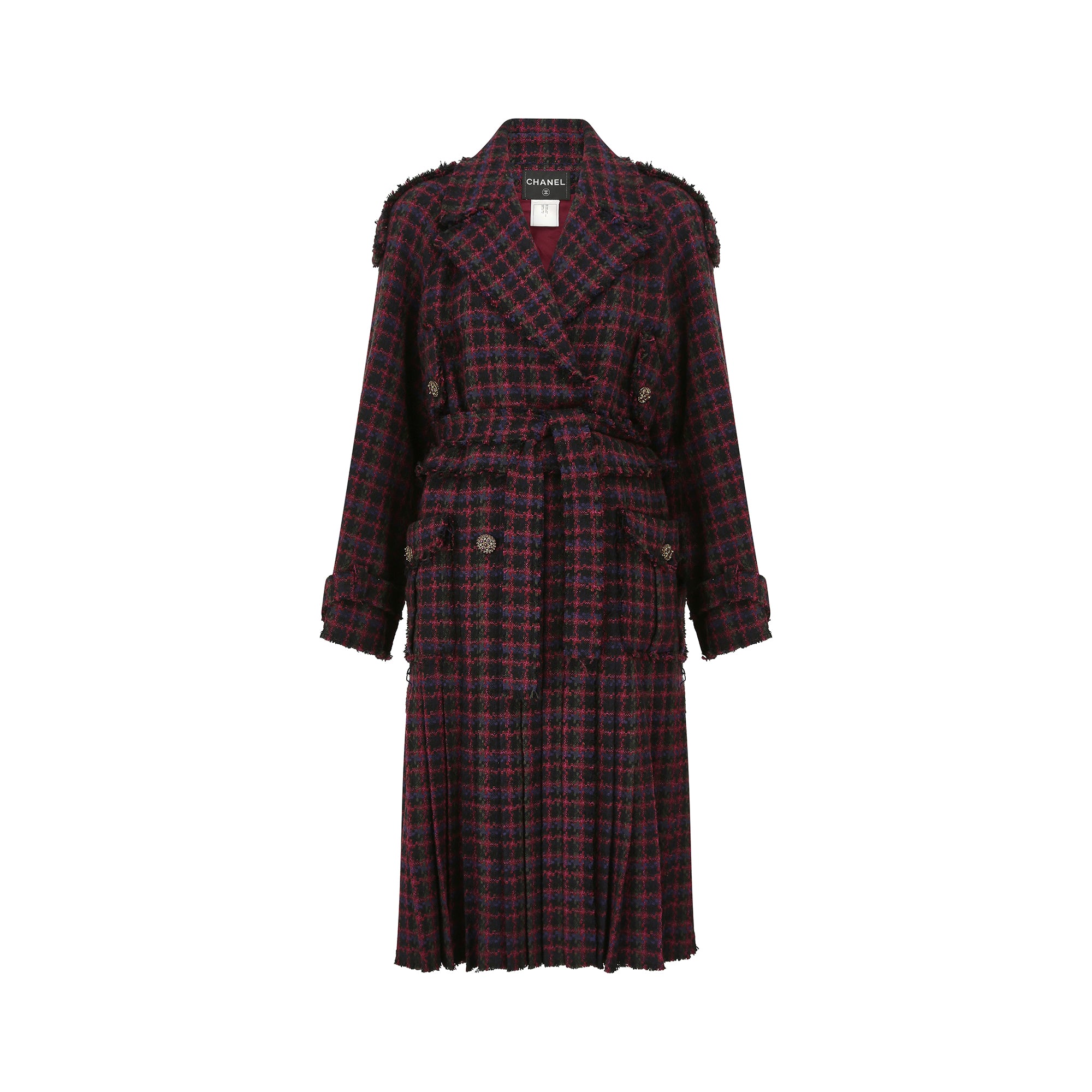 2013 Runway Metiers d’Arts Chanel Purple Tweed Tartan Coat