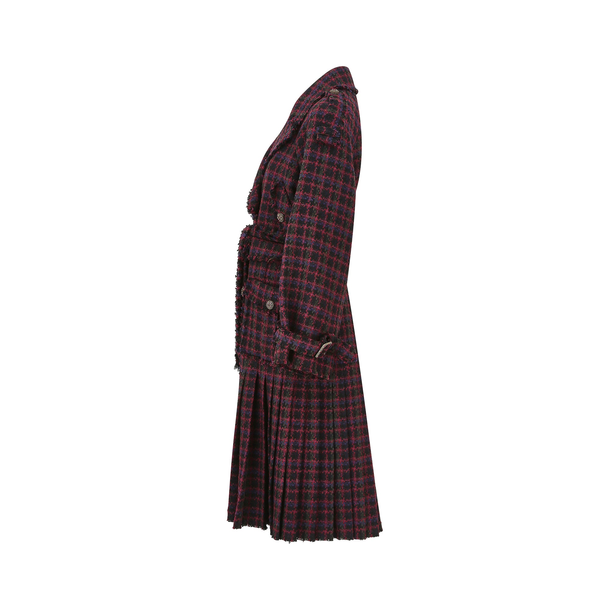 ARCHIVE - 2013 Runway Metiers d’Arts Chanel Purple Tweed Tartan Coat