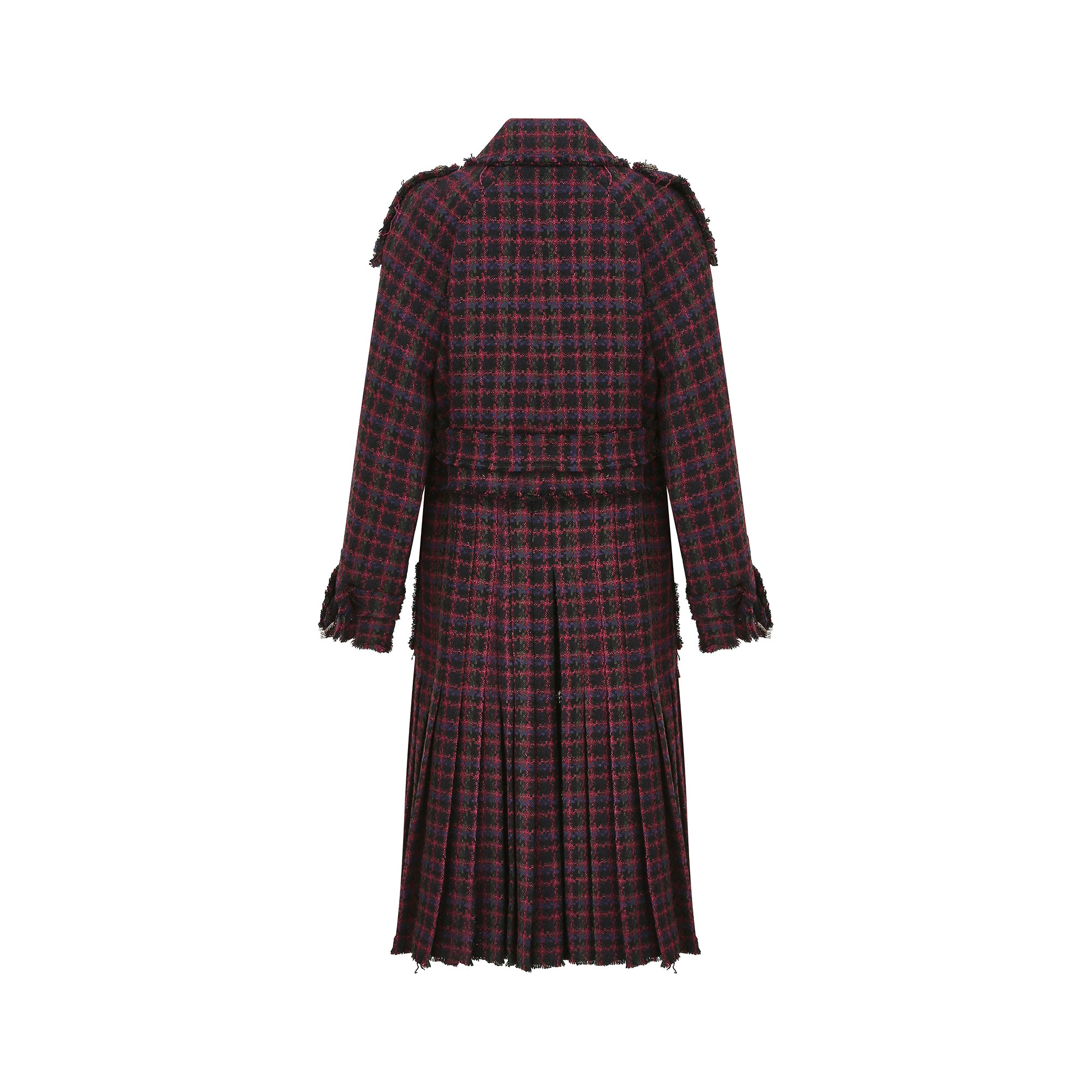 2013 Runway Metiers d’Arts Chanel Purple Tweed Tartan Coat