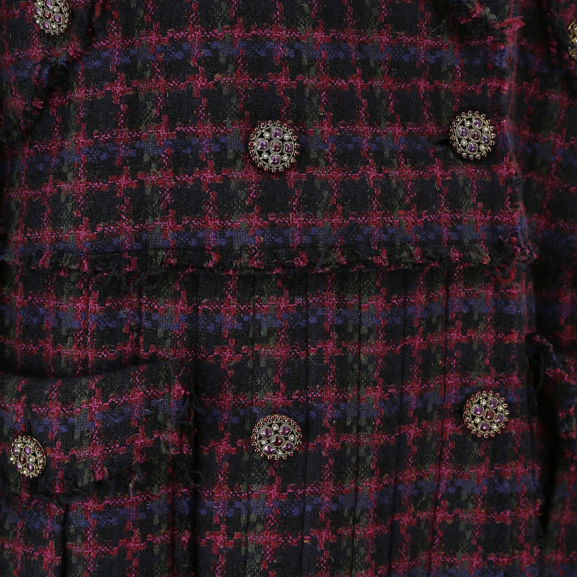 ARCHIVE - 2013 Runway Metiers d’Arts Chanel Purple Tweed Tartan Coat