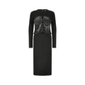 2011 Tom Ford Black Jersey Wool and Satin Corset Dress