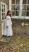 1960s Italian White Raffia Bridal Cap With Floral Design