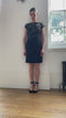 1960s Monochrome Beaded Bodice Dress