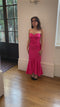 ARCHIVE: 1980s Frank Usher Shocking Pink Strapless Fishtail Evening Dress