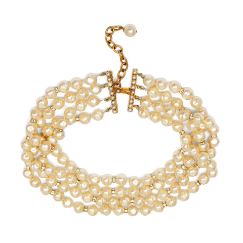 ARCHIVE: 1980s Chanel Baroque Pearl Multi Strand Necklace