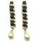 1980s Chanel Long Black Leather and Chain Earrings-Earrings-CIRCA VINTAGE LONDON