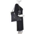 Chanel Calfskin Mesh Hidden Sequin CC Black Tote Bag