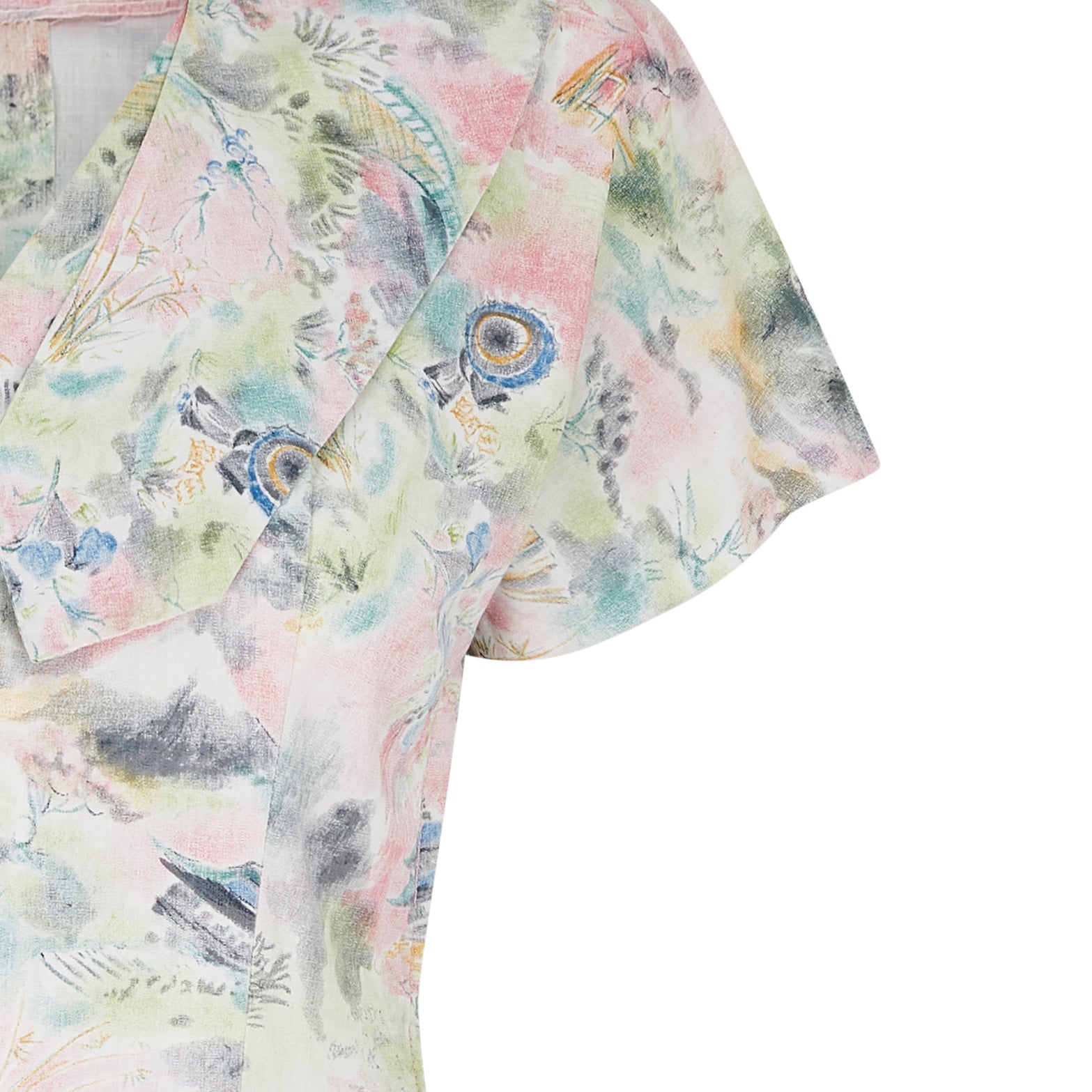 1950s Japanese Novelty Print Design Dress