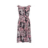 1950s Pink and Black Novelty Geisha Print Button Down Dress
