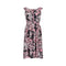 1950s Pink and Black Novelty Geisha Print Button Down Dress