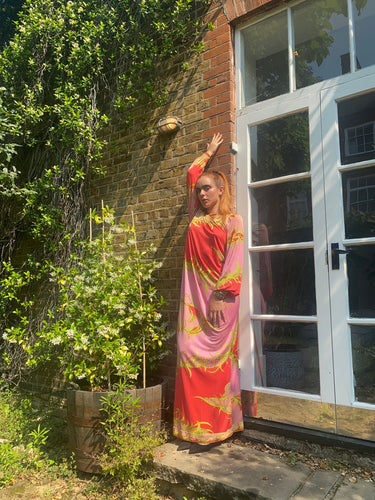 ARCHIVE - Emilio Pucci 1960s / 1970s Silk Blend Tropical Print Lounge Dress