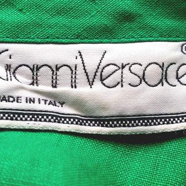 ARCHIVE: Gianni Versace 1980s Emerald Green Linen Mod Dress