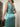 ARCHIVE - Hardy Amies Couture 1950s Silk Satin Aquamarine Occasion Dress