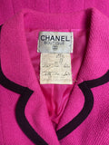 1990s Runway Documented Chanel Fuchsia Pink Wool Jacket