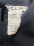 1980s Guy Laroche Black Wool and Silk Taffeta Dress
