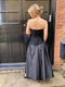1980s Vicky Tiel Couture Strapless Black Silk Dress