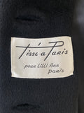 1950s Lilli Ann Black Felt Wool Box Jacket