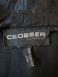 1960s Jeff Banks Clobber Black Velvet Hooded Coat
