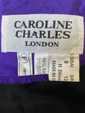 1980s Caroline Charles Silk Velvet Polka Dot Dress