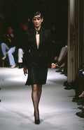1998 Runway Jacques Fath Black Silk Lacework Jacket