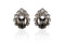 1950s Blue Leaf Motif Diamante & Glass Clip-on Earrings