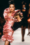 ARCHIVE: Ungaro 1980s Blue & Black Lame Cocktail Dress