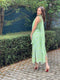 2010s Zandra Rhodes Couture Green Sequin Dress and Shawl Active