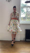1950s Organza Floral Tulip Print Shirt Dress