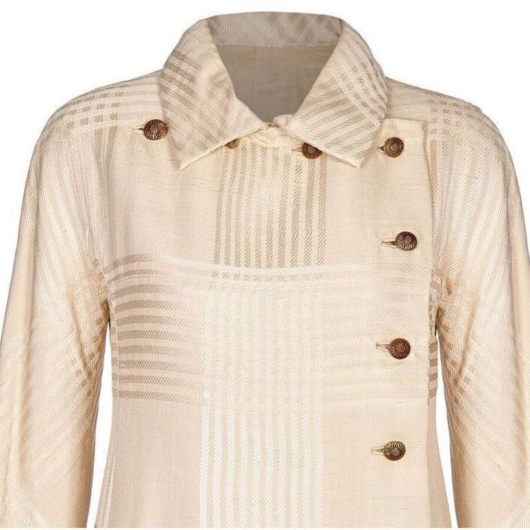 Alberto Fabiani 1960s Italian Haute Couture Silk Dress Coat