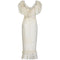 Andrea Wilkin 1970s Silk Ivory Fantasy Bridal Dress in Edwardian Style