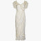 Andrea Wilkin 1970s Silk Ivory Fantasy Bridal Dress in Edwardian Style