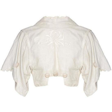 ARCHIVE - 1900s Embroidered White Linen Bolero