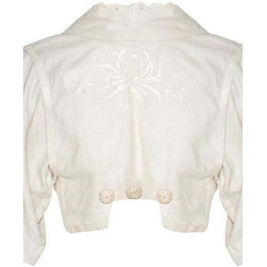 ARCHIVE - 1900s Embroidered White Linen Bolero