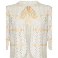 ARCHIVE - 1910 Edwardian White Eyelet Cotton Bolero with Silk Ribbon