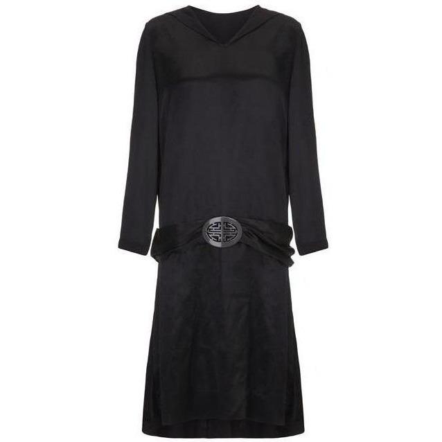 ARCHIVE - 1920s Black Satin Flapper Dress