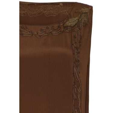 ARCHIVE - 1920s Brown Silk Ribbon Work Dress
