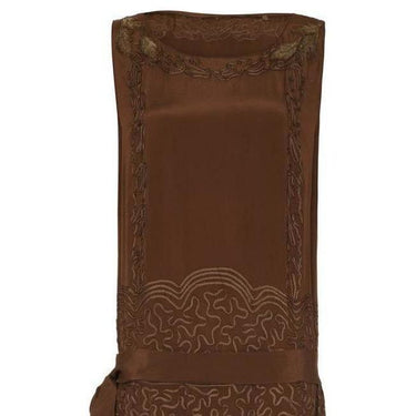 ARCHIVE - 1920s Brown Silk Ribbon Work Dress