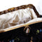 ARCHIVE - 1920s French Black Silk Bag With Floral Embroidery & Hand Beadwork Frame