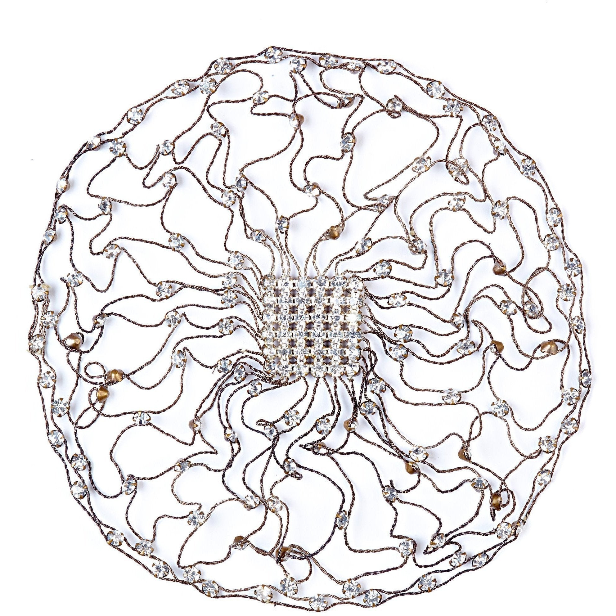 ARCHIVE - 1920s Juliet Metallic Bridal or Flapper Skull Cap with Rhinestones
