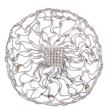 ARCHIVE - 1920s Juliet Metallic Bridal or Flapper Skull Cap with Rhinestones